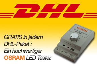 GRATIS in jedem DHL Paket ein OSRAM LED-Tester!