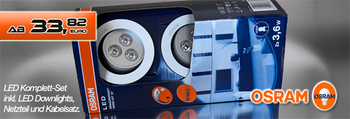 OSRAM LED Komplett-Sets bis zu 75% günstiger! OSRAM LED Komplett-Sets bis zu 75% günstiger!