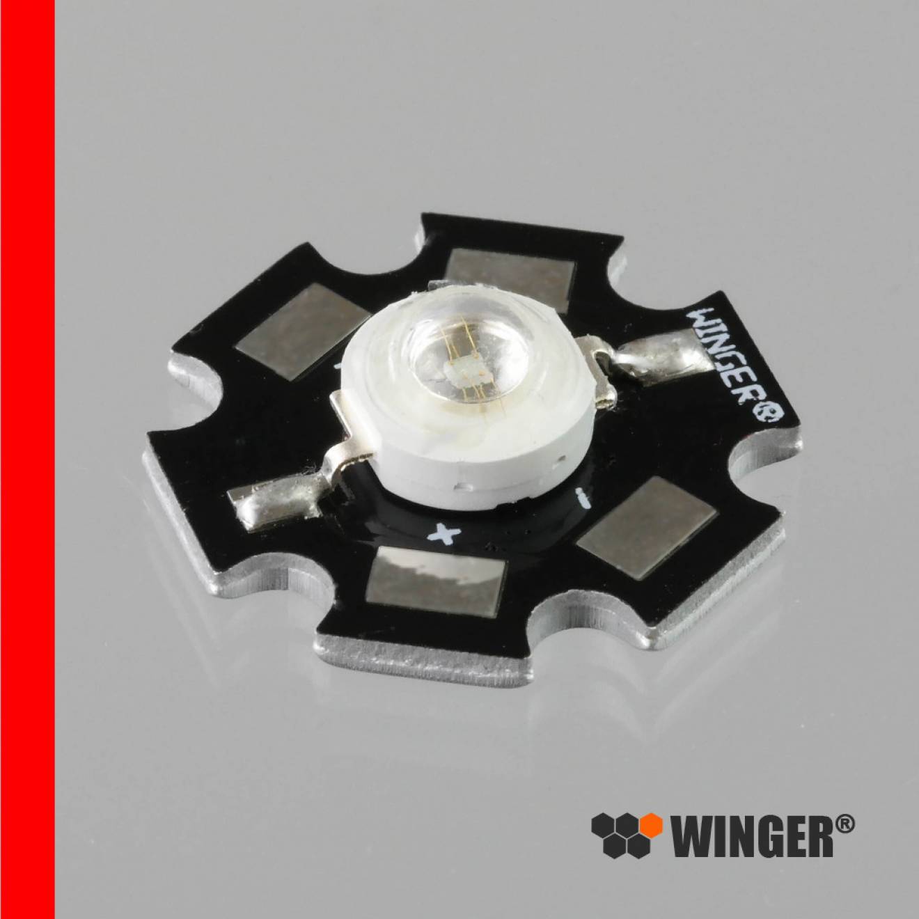 WINGER® WEPRD3-S1 Power LED Star rot (625nm) 3W - 100lm