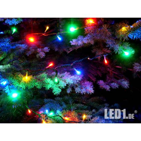LED Weihnachtslichterkette f�r Innen und Au�en - 10m farbig (100 LEDs)