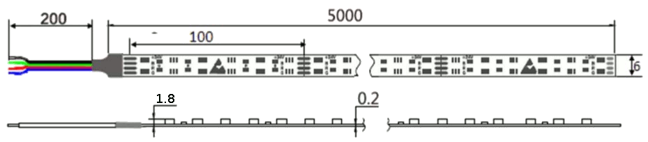 SOLAROX® HighCRI Slim 5mm LED Streifen warmweiß 2.700K - 50cm