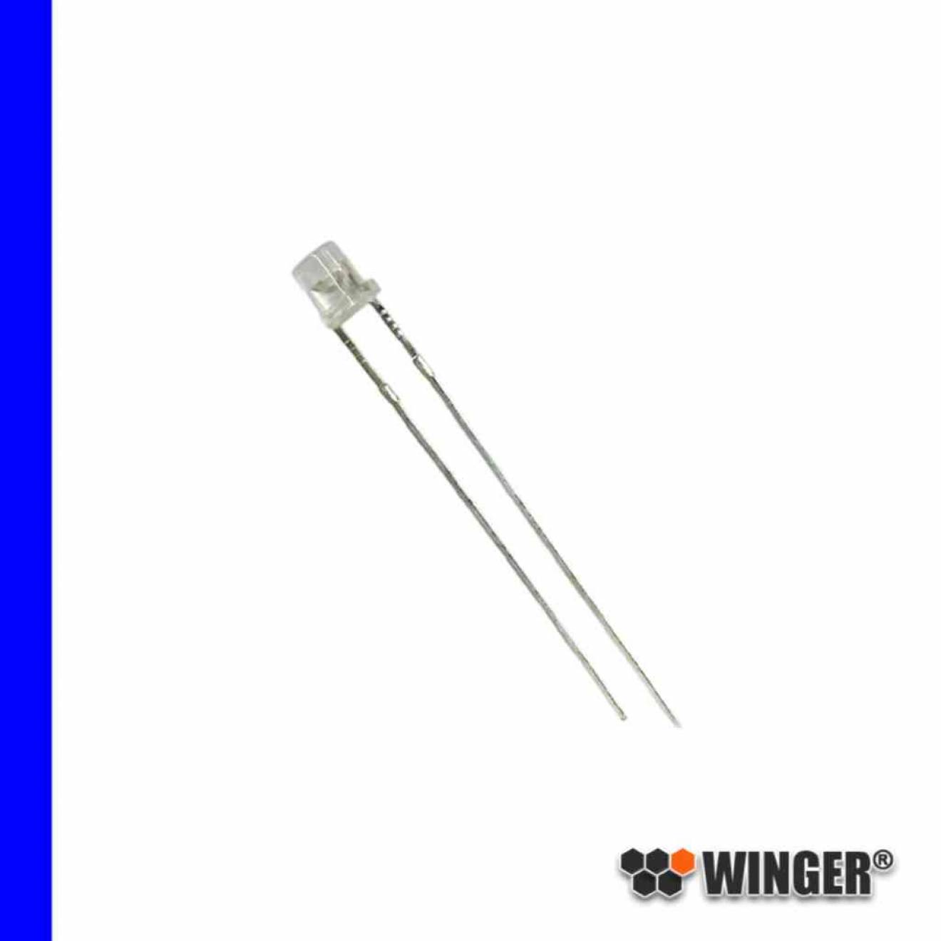 Flat Top LED 3mm blau diffus 580mcd WEBBL01-IM