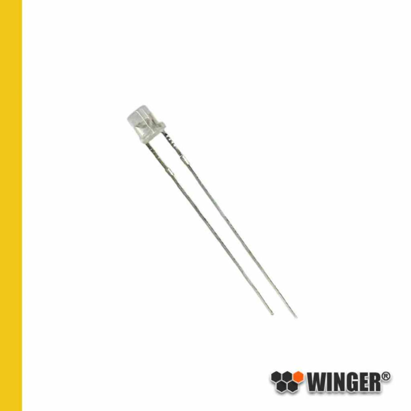 Flat Top LED 3mm gelb (amber) diffus 540mcd WEBYE01-IM