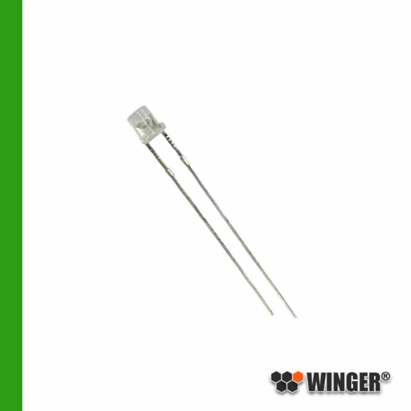 Flat Top LED 3mm grün diffus 1.000mcd WEBGN01-IM