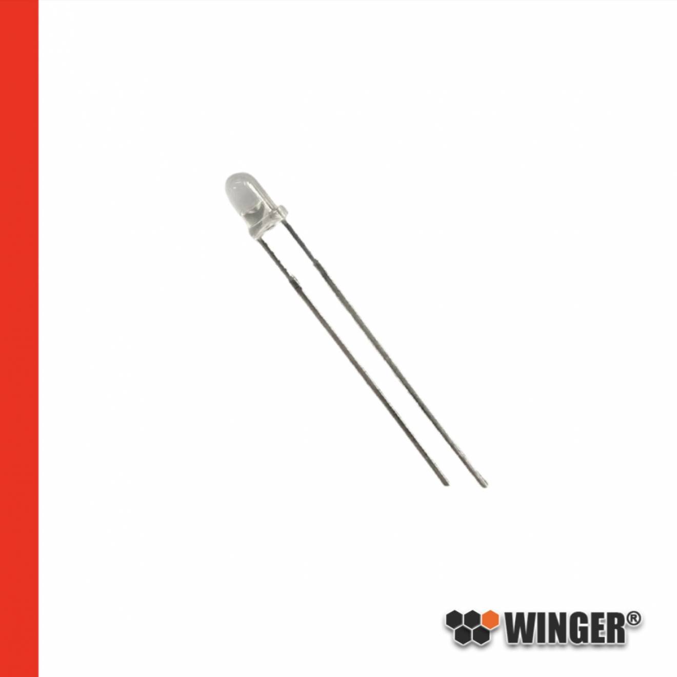 LED 3mm rot diffus 4.500mcd WEBRD05-DW