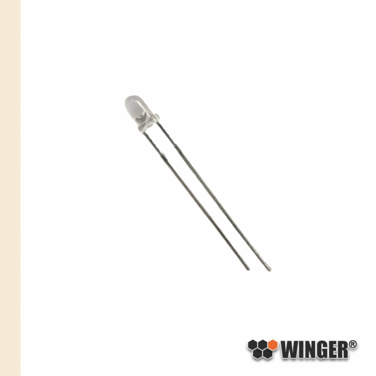 LED 3mm blanche chaude diffuse 4.800mcd WEBWW05-DW