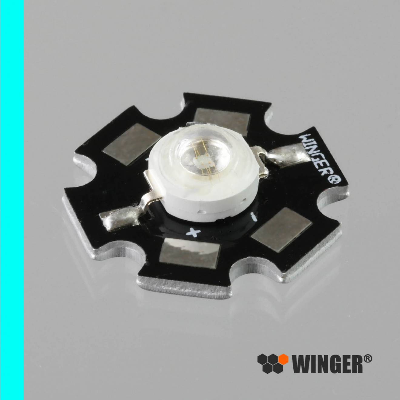WINGER® WEPCN3-S1 Power LED Star cyan / türkis (505nm) 3W - 110lm
