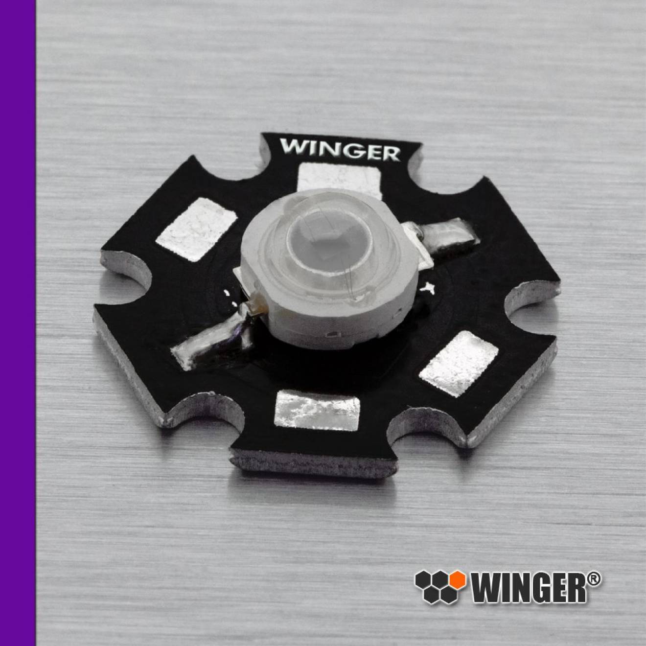 WINGER® WEPUV3-S2 UV Power LED Star (Lumière noire) 3W