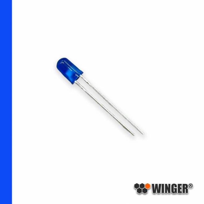 LED 5mm blau blinkend diffus