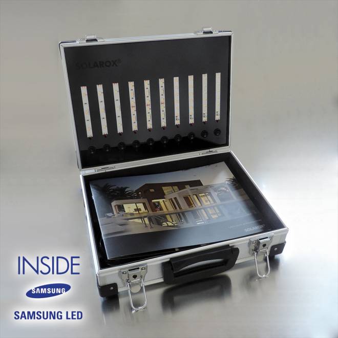 Musterkoffer für alle SOLAROX® HighCRI Power LED Strips mit Samsung LEDs