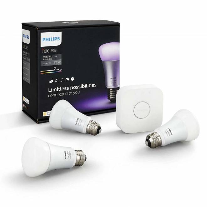 Philips hue Starter Set 3x RGBW A60 10W E27 LED lamps with Bridge 2.0
