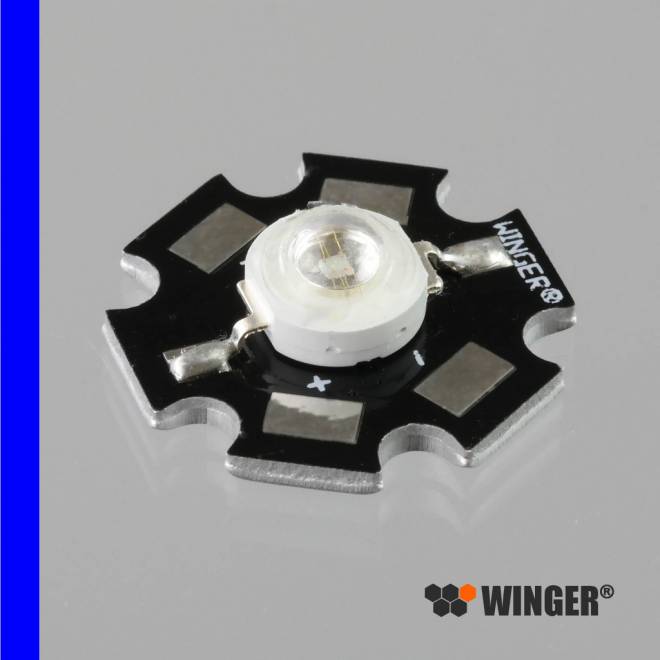 WINGER® WEPBL3-S1 Power LED Star blue (465nm) 3W - 35lm