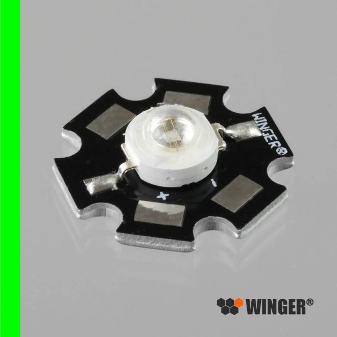 WINGER® WEPGN3-S1 Power LED Star green (520nm) 3W - 120lm