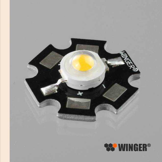 WINGER® WEPWW3-S1 Power LED Star warmwhite (2800K - 3000K) 3W - 210 Lumen