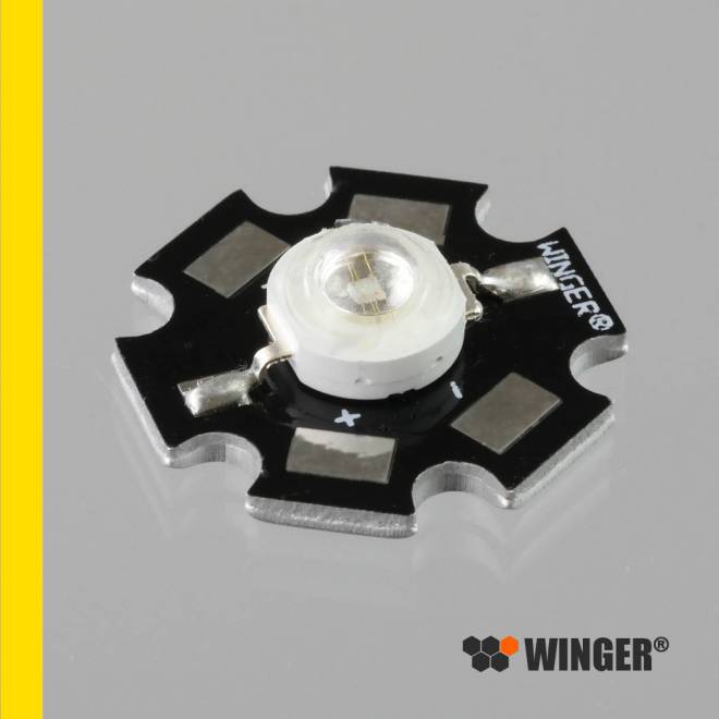 WINGER® WEPYE1-S1 Power LED Star gelb (590nm) 1W - 55lm