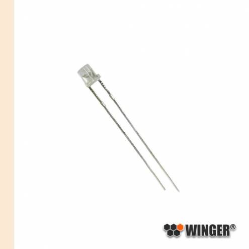 Flat Top LED 3mm blanche chaude diffuse 1.500mcd WEBWW02-IM