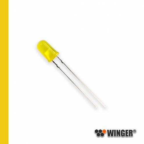 LED 5mm jaune (ambre) clignotante diffuse