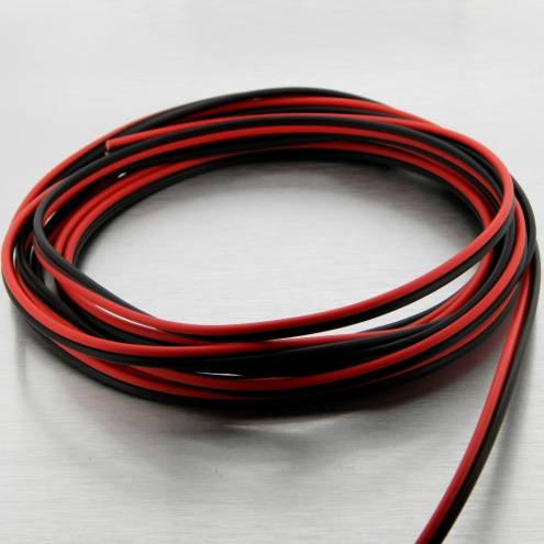 Kupfer Zwillingskabel 2 x 0,75 mm², rot / schwarz