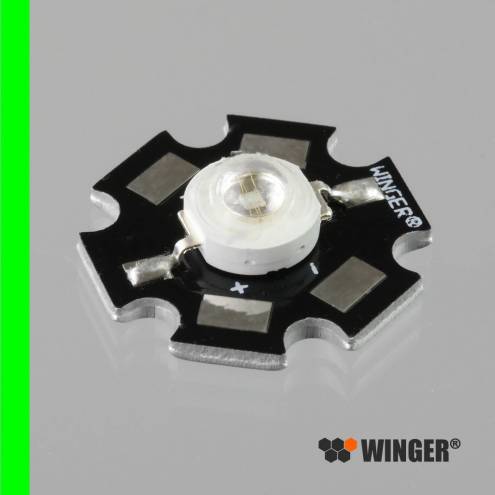 Power LED Star WINGER® WEPGN3-S1 verde (520nm) de 3W - 120lm