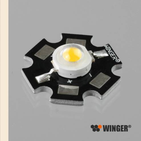 Power LED Star WINGER® WEPWW1-S1 blanco cálido (2.800K - 3.000K) de 1W - 90 lúmenes